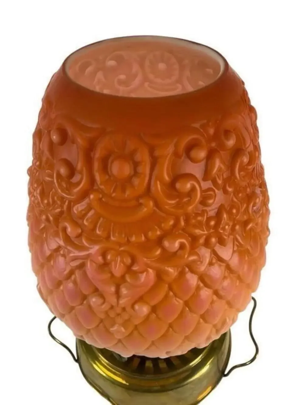 Vintage Pink Satin Glass Hobnail Boudoir Lamp Cottagecore Electric Accent Light